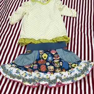 Matilda Jane rehearsal tee time skirt set sz 2